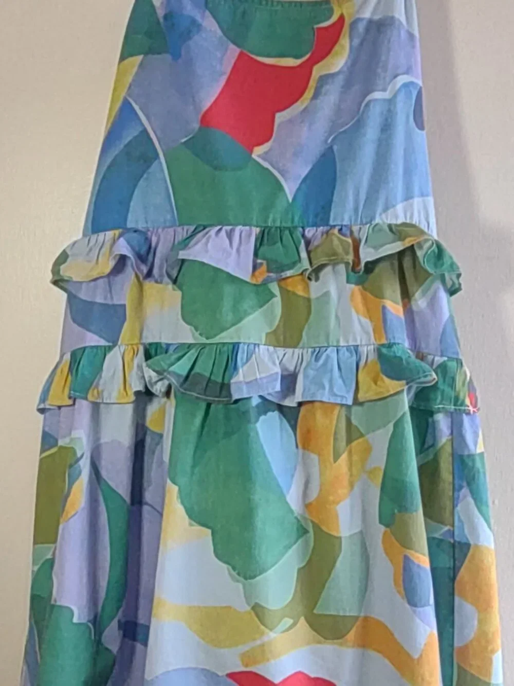 Anthropologie Ruffled Seaside Mini Dress Sz Large Sleeveless Beach Boho Summer - Picture 6 of 10